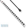 JUNNUJ Metal 16 Outlet Power Strip, Mountable Heavy Duty Power