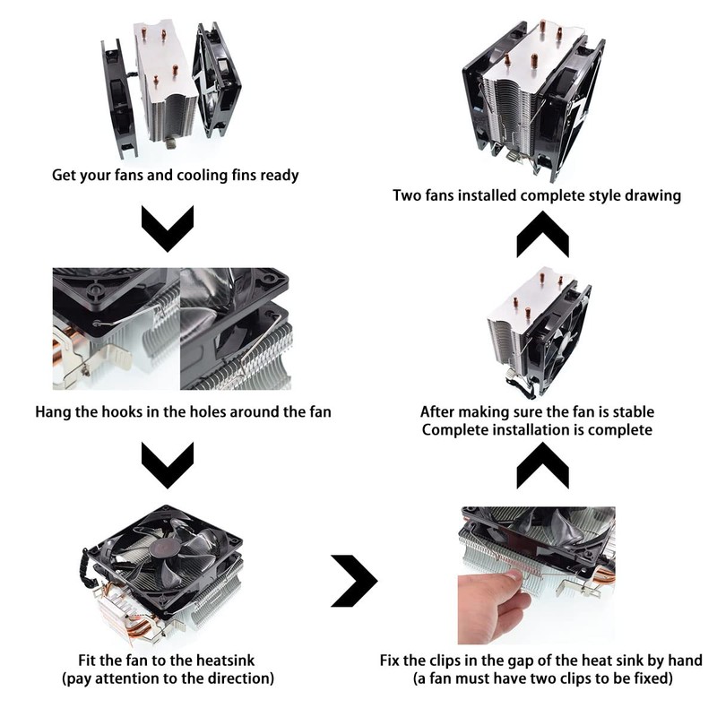 DGHAOP 4pcs Computer Mainboard CPU Radiator Fan Fixing Clip Computer