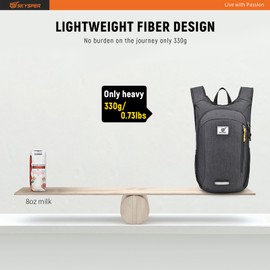 SKYSPER Small Daypack 10L/15L/20L Hiking Backpack Packable Lightweight Travel Day Pack for Women Men, Black, Daypack Backpacks