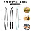 Hotec Mini Silicone Kitchen Tongs for Cooking - 7-Inch Small
