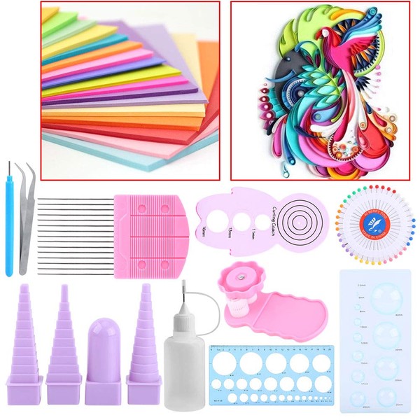 11PCS Quilling Kits for Beginners with Manual, Quilling Tools & Supplies with Durable Quilling Storage, Updated Paper Crimper Tool, Premium Quilling Husking Board Quilling Pen
