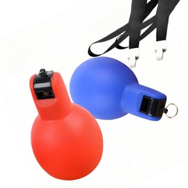 2 Pcs Hand Squeeze Whistles with Lanyards for Coaches Referees Handheld Whistle Sports Whistle Indoor Outdoor Home Sports（Red Blue）