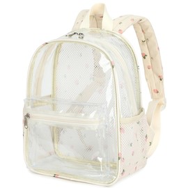Clear Mini Backpack for Stadium Events 12x12x6 Small Transparent Backpacks Plastic See Through Clear Bag for Concerts Work Festival Security Travel