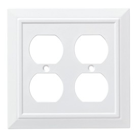 Franklin Brass W35247-PW-C Classic Architecture Double Duplex Wall Plate/Switch Plate/Cover, White