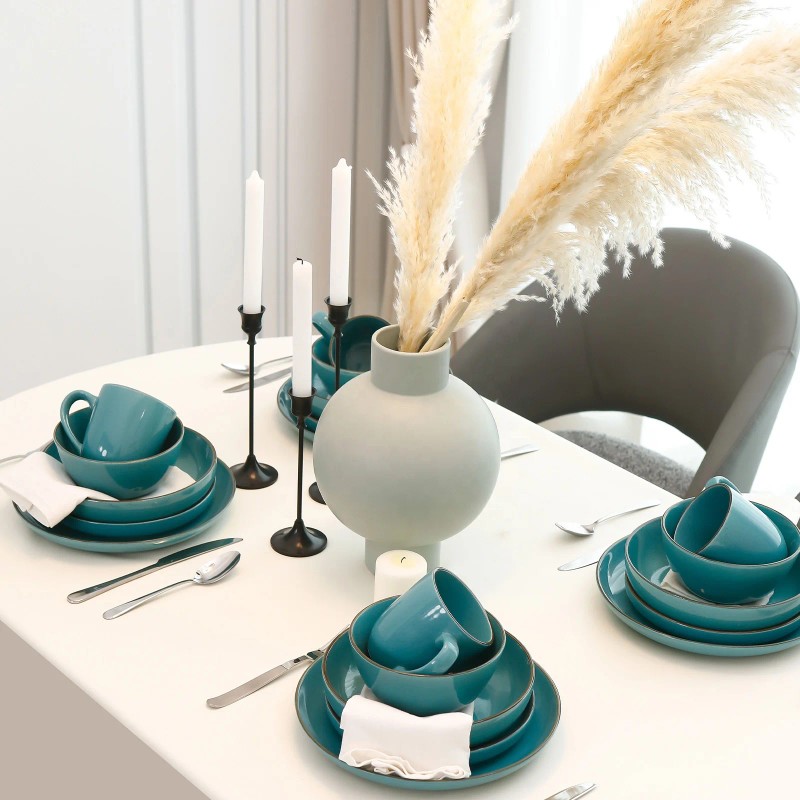 September Promotion 20 Blue Ceramic Tableware Wholesale Restaurant Ceramic Large
