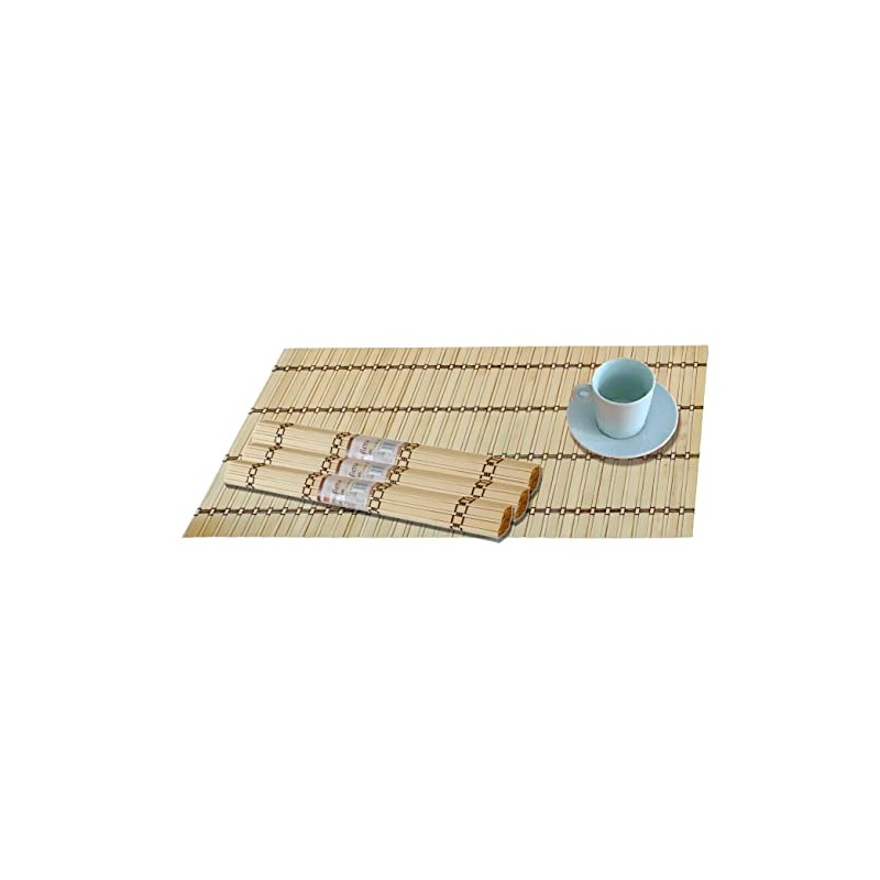Set of 4 Placemats Bamboo Wood Bamboo 30 x 40