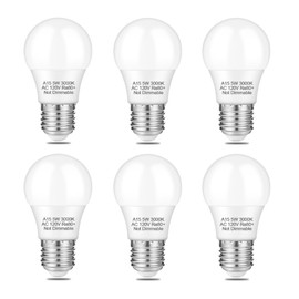 NETEHA A15 LED Bulbs 5W 120V – 6-Pack, E26 Base, 3000K Warm White, Non-Dimmable