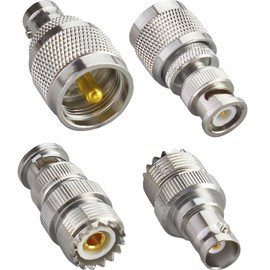 ACONRFTOL BNC to UHF Adapter Kit 4 Pieces BNC to PL259 Adapter BNC to SO239 Adapter UHF to BNC CB Radio Antenna Adapter UHF to BNC Male Female BNC to UHF Male Female for Ham Radio CB Radio
