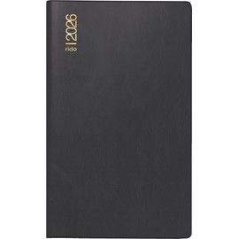 rido/idé Pocket Calendar Model Uni Planner 2026 | A6, Plastic, Black