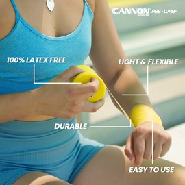 Cannon Sports Pre-Wrap 2-Pack 30 Yards Each Roll Athletic Tape Foam Underwraps for Ankles Wrists Hands Knees Elbows Hair (Gold)