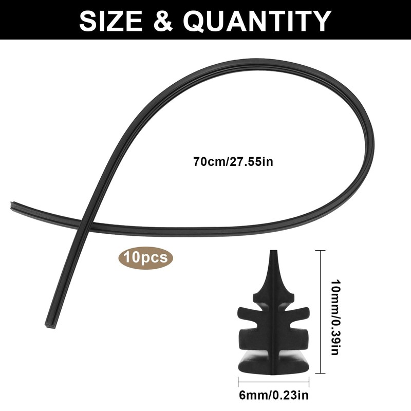 IETWATE Pack of 10 Windscreen Wipers Rubber, 700 mm Windscreen