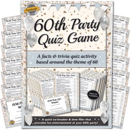 60th Party Quiz Game | A fun, entertaining party activity | Great ice-breaker or time filler idea for providing quick entertainment