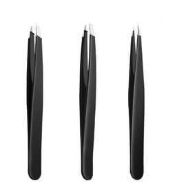 3-Piece Tweezer Set for Eyebrows, Eyelashes, Beard, Blackheads, and Gray Hairs For Leg Hair 2ea