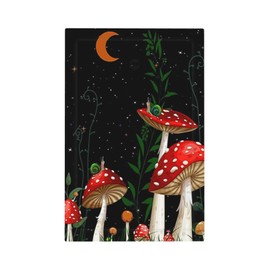 Spshian Boho Cute Red Mushroom Plants Moon 1 Gang Blank Light Switch Cover Decorative No Device Outlet Covers Wall Plate Receptacle Switchplate Electrical Faceplate for Country Bathroom Bedroom Decor