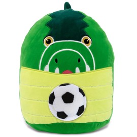 DolliBu Snug-Mooshies Alligator Stuffed Animal with Soccer Ball Plush - Soft and Huggable Alligator Playtime Plush Toy, Cute Wild Life Gift, Stuffed Doll Animal Toy for Kids, Adults - 10 Inch