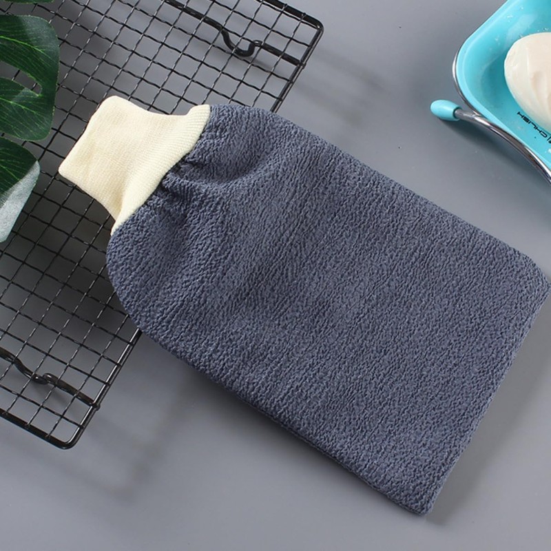 4 Piezas Guantes de Baño Gruesos, Ligeros, de Doble Cara