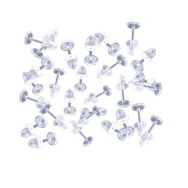 coco plaza Transparent Earrings, Secret Earrings, No Fit, Catch Resin, First Earrings, Discreet, Metal Allergy, Men's, Women's, Large Capacity, 100 Sets, Metal