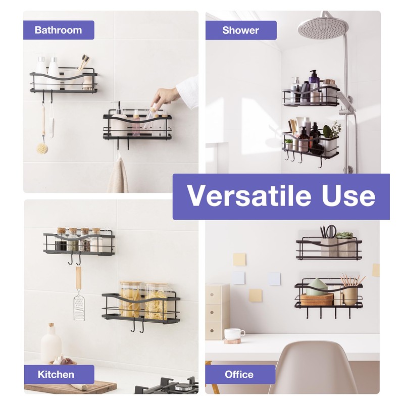 KINCMAX Premium Shower Caddy, Self Adhesive Shower Organizer w/ 4