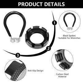 flintronic Steel Spoke Wrench Bicycle Nipple Tensioner 6 Sizes Spoke Wrench 10-15 Gauge Spoke Tool for Bicycle Bike