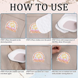 32 parches positivos para planchar, bohemio, hippie, inspiradores, para coser en apliques bordados, parches de reparación, manualidades, regalos festivos, para ropa, sombreros, camisas, bolsos, jeans,