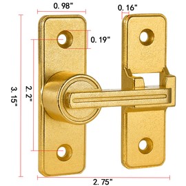 Wocoe 3 Packs Gold 180 Degree Barn Door Locks,Heavy Sliding Barn Door Latches Door Lock,Premium Zinc Alloy for Enhanced Privacy and Security on Barn Door,Garden Entrances,and Sliding Door