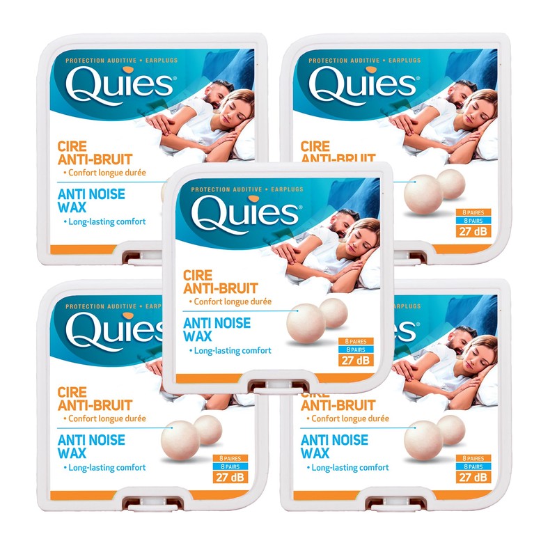5 x Quies Wax Ear Plugs 8 Pairs Five packs