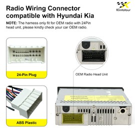 Aftermarket Radio Wiring Adapter Compatible with Hyundai 2006-2008/Kia 2005-2008, 16Pin Android Car Stereo Harness with SWC Reverse, Fits for Accent Azera Elantra Optima Rio Rondo Sedona