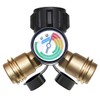 DOZYANT Propane Tank Y Splitter Adapter Gauge, Propane 2 Way