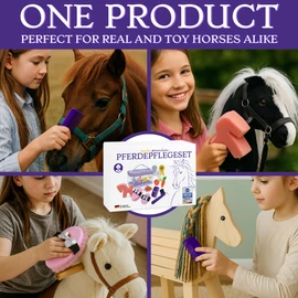 HIMMELSKRAFT® Hobby Horse Accessories for Kids – 11-Piece Grooming Kit with Bag, Brush, Hoof Pick & Ribbons – Gift for Girls, Stick Horse & Pretend Play