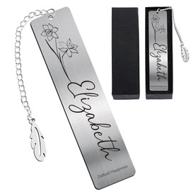 Berirexrion Christian Bookmark for Women - Elizabeth Daffodil Happiness Bookmarkers Bible Verse Metal Inspirational Scripture Religious Book Accessories Gifts for School Office Bible Study Supplies