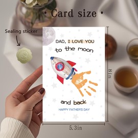FSSDAS Funny Fathers Day Card for Dad, Happy Father's Day Card Gifts from Daughter Son Kids, DAD I Love You to The Moon and Back