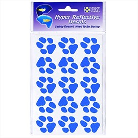Reflective Decals Dog Print Set – Dog Track Safety Sticker Kit – Pet Prints Reflector Stickers - Seward Street Studios (Light Blue)