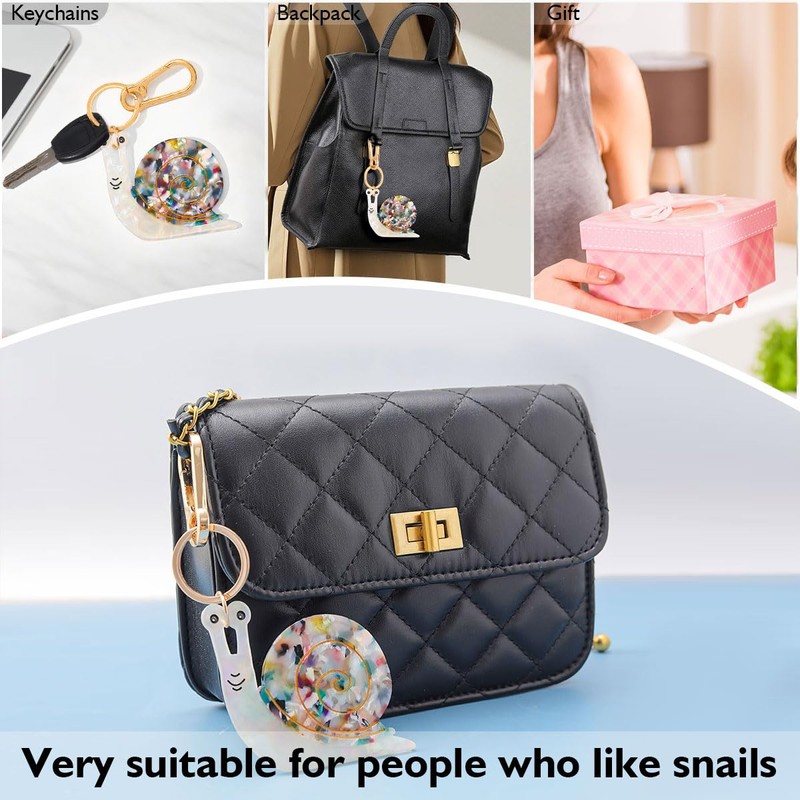 PERSONFUN Cozy Snail Bag Charm Keychain - Kawaii Acrylic Snail