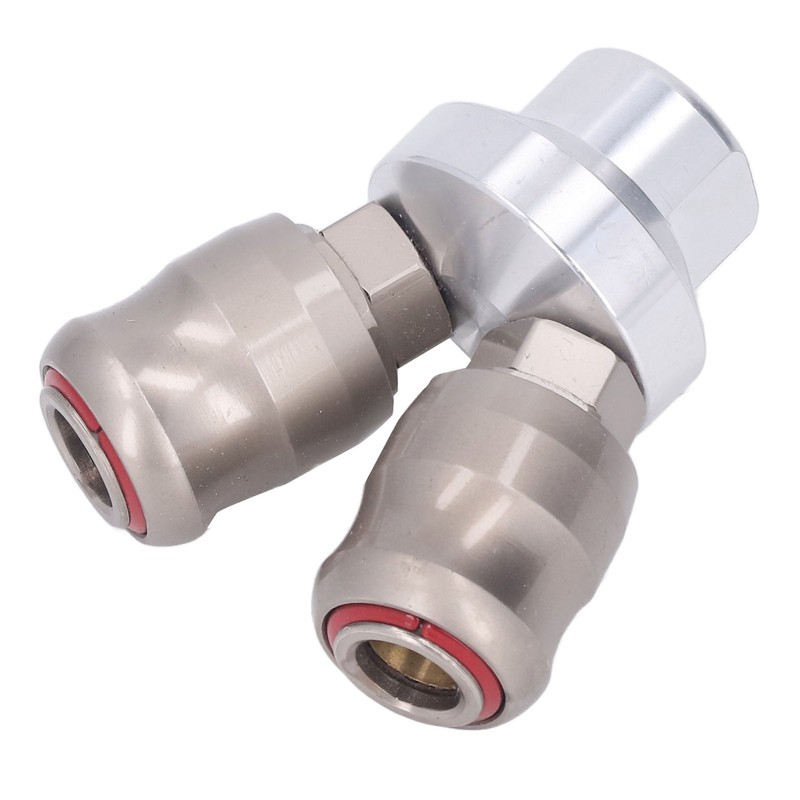 Air Hose Splitter 2 Way Carbon Steel Automatic Pneumatic Quick