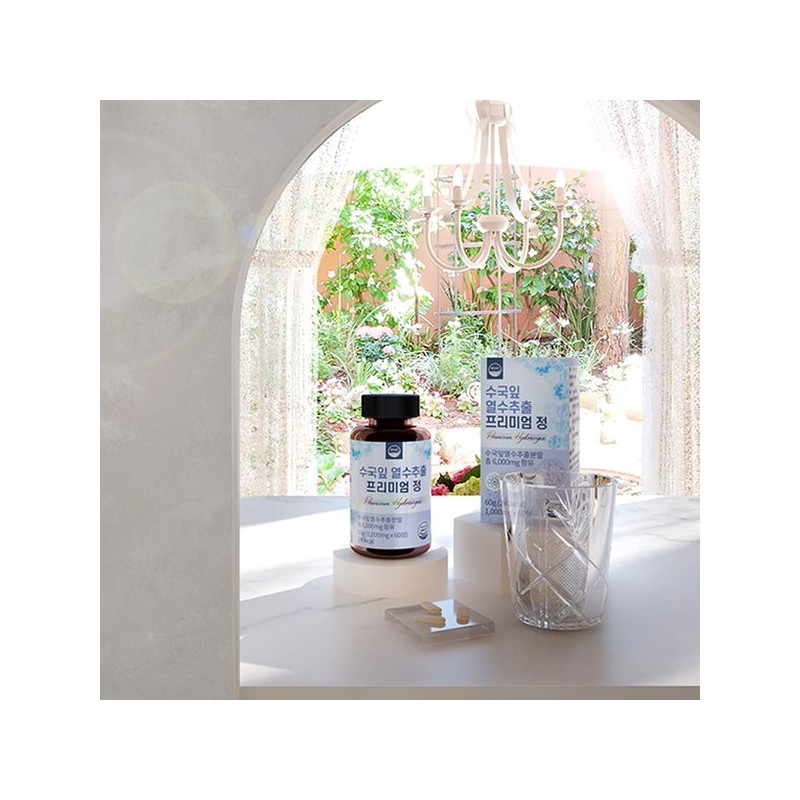 Wellness 웰리즈 수국잎 열수추출 프리미엄정 1000mg x 60정 1개 2개월분