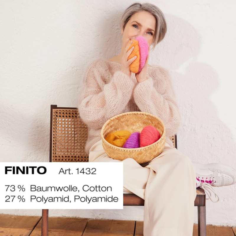 LANA GROSSA Finito Summer Fleece Yarn with Cotton, Hand Knitting