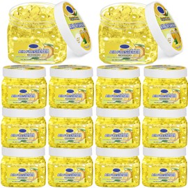 Dansib 12 Pcs Air Freshener Gel Bulk Odor Eliminator Gel Beads Odor Removing Gel Long Lasting Air Freshener Beads Eliminates Odors in Bathrooms, Cars, Boats, Rvs and Pet Areas 8 Ounce (Lemon)