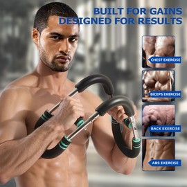 BOLUPO U-Shaped Twister Arm Trainer, Adjustable Chest Arm Forearm Strengthener with 4 Springs, Portable Home Fitness Equipment for Men, Upper Body Muscle Workout Tool.