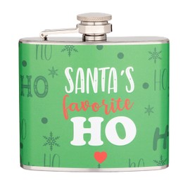 Santa's Favorite Ho Ugly Christmas 5 oz. Stainless Steel Flask