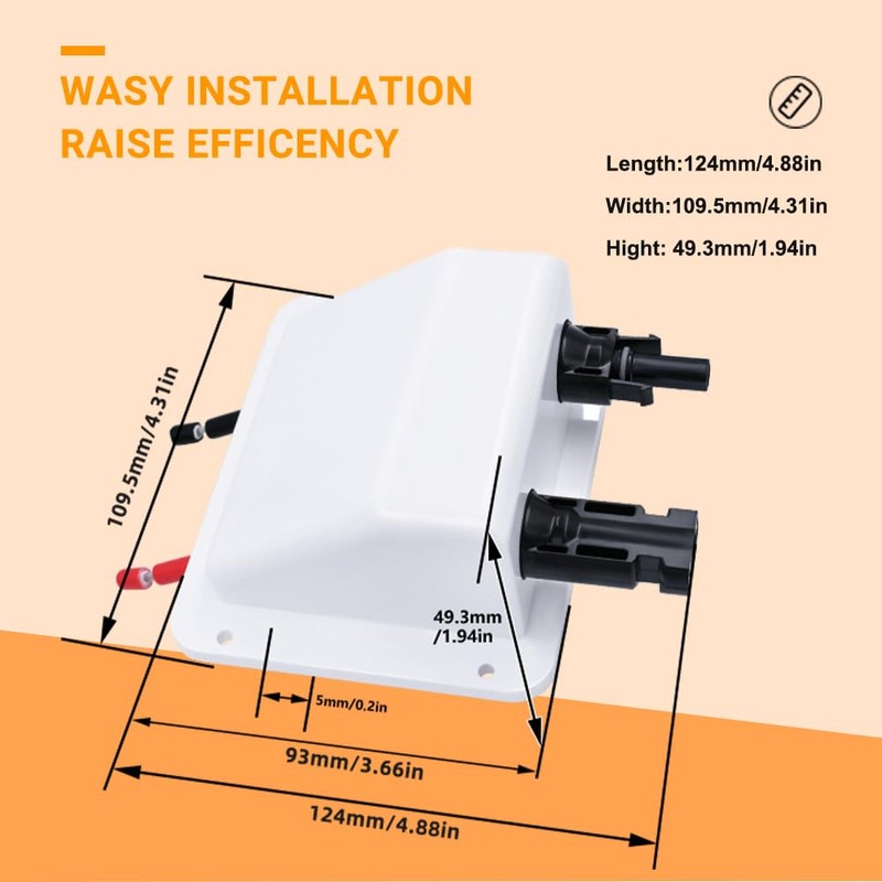 Roof Feed-Through Solar Double Cable Enclosure with 10 cm Copper