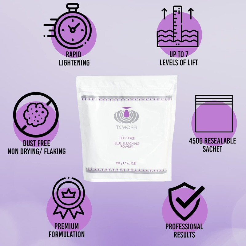 Temora Premium Dust Free Blue Bleaching Powder For Blonde Hair