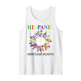Hispanic Heritage Month All Countries Flags Sunflower Tank Top