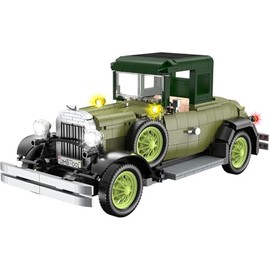 Brihappen Vintage Classic Car Model Building Set with Light for Adults Boys Girls (1297 PCS), Antique Cars Model Home Office Collection, Retro Classic Car Building Toy, Gifts for Building Blocks Lover