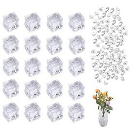 BOSOIRSOU 520 pcs Fake Acrylic Ice Cubes, 2cm Artificial Decorative Acrylic Ice Rocks Diamond Crystals Treasure Crushed Gems for Novelty Photography Prop Vase Fillers Table Scatter Home Decors