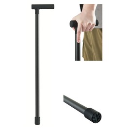 MEIMEIDE Heavy Duty Non-Foldable Walking Cane – Aluminum Stick with Shock-Absorbing Anti-Slip Tip & Soft Silicone Grip Over Cast Aluminum Core Handle, for Seniors & Adults （32 Inch）