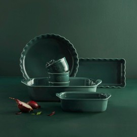 Emile Henry Made in France Ceramic Deep Tart Dish 11.4" x 1.6" -2.1 Qt |Cedar