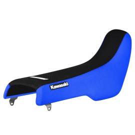 Enjoy Mfg 1989 KAWASAKI KDX 200 gripper seat cover   BLACK/TM BLUE standard #181 LOGO