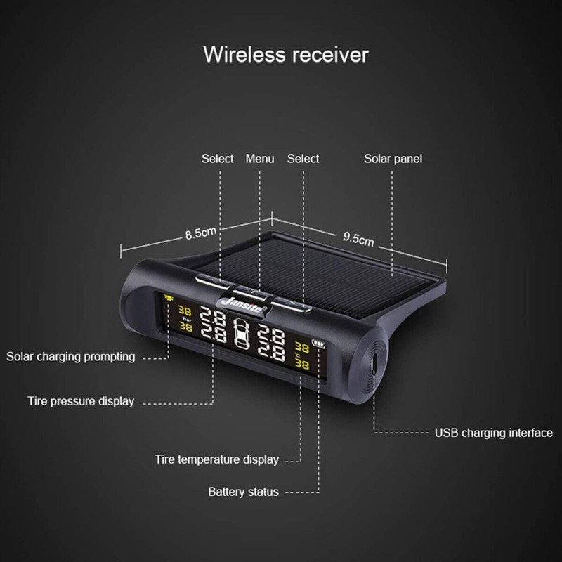 Tyre Pressure Monitoring System, Solar Wireless TPMS + 4 External