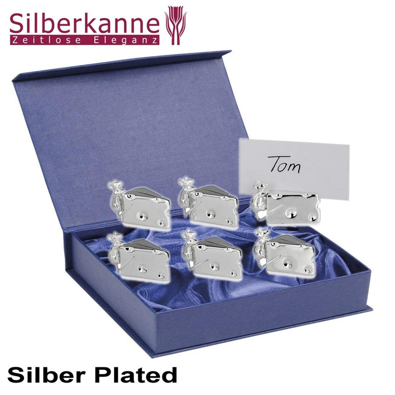 SILBERKANNE Holder for Place Cards Set of 6 Mouse and
