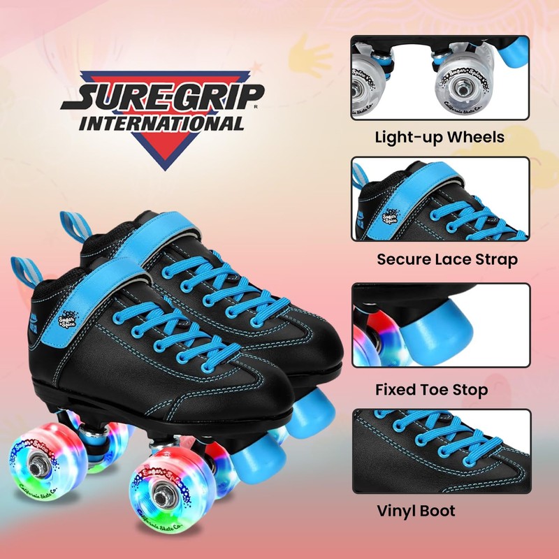 Sure-Grip Sugar & Spice Kids Roller Skates - Durable Vinyl